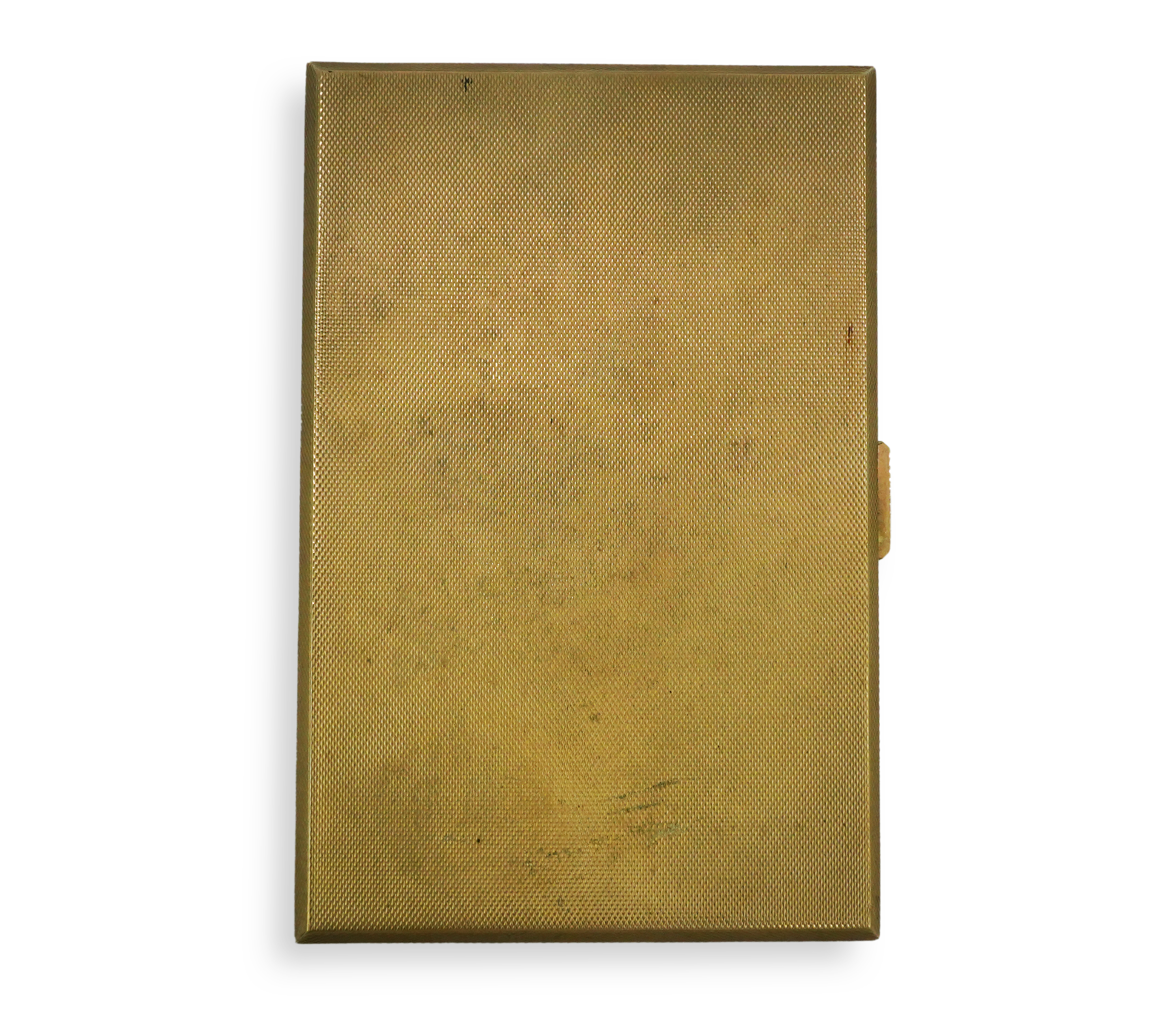 A 9ct gold rectangular cigarette case, circa 1947